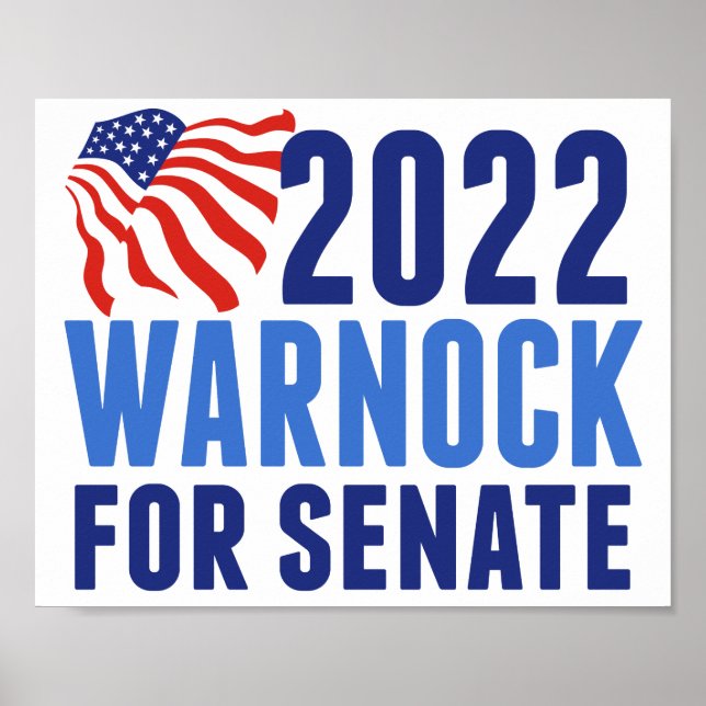 2022 Warnock für die Wahl in Georgien im US-Senat Poster (Vorne)