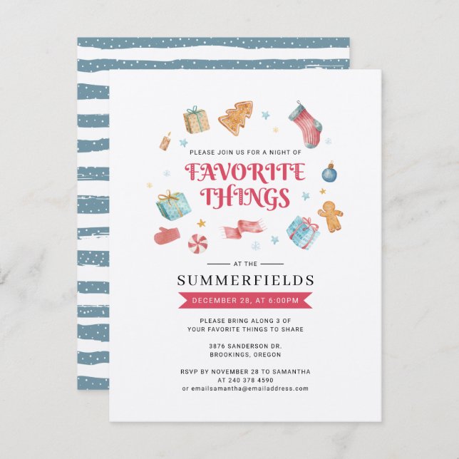 2022 Weihnachtsfeiertage Lieblingsgelegenheiten Wa Einladung (Vorne/Hinten)