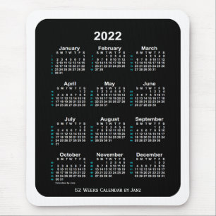 2022 White Neon 52 Week Calendar von Janz Mousepad