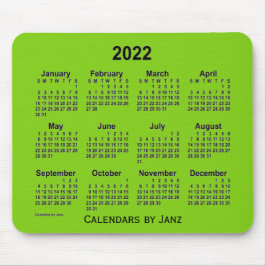 2022 Yellow Green Calendar von Janz Mouse Pad Mousepad