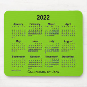 2022 Yellow Green Calendar von Janz Mouse Pad Mousepad