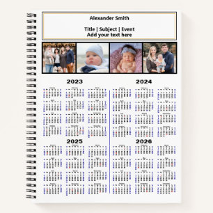 2023 2024 2025 2026 Kalender Benutzerdefiniertes F Notizbuch