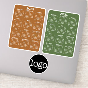 2023 2024 Kalender in warmen Farben - Logo oder Fo Aufkleber