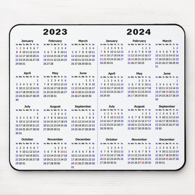 2023 - 2024 Kalender Minimalistisch 2 Jahre Kalend Mousepad (Vorne)