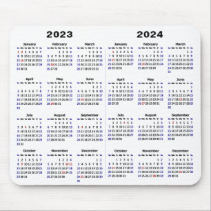 2023 - 2024 Kalender Minimalistisch 2 Jahre Kalend Mousepad