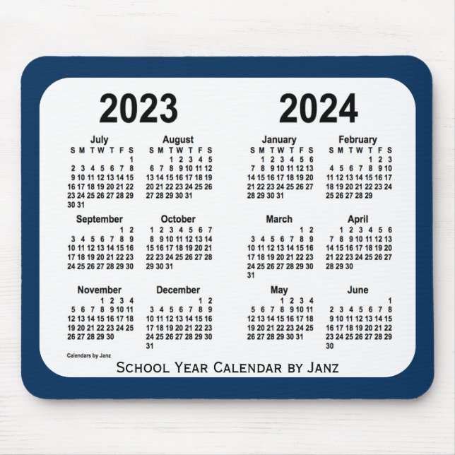 2023-2024 Police Box Blue School Calendar by Janz Mousepad (Vorne)