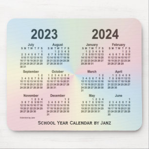 2023-2024 Rainbow Cloud School Calendar by Janz Mousepad