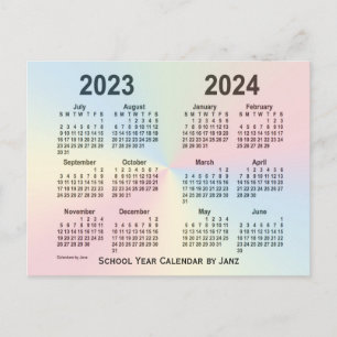 2023-2024 Rainbow Cloud School Calendar by Janz Postkarte