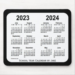 2023-2024 Schwarz-Weiß-Schulkalender von Janz Mousepad