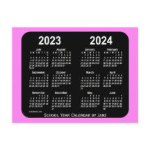 2023-2024 Violet Neon Mini Schulkalender von Janz