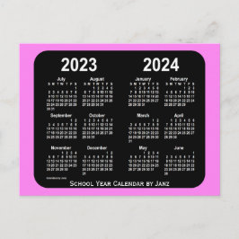 2023-2024 Violet Neon Mini Schulkalender von Janz Postkarte