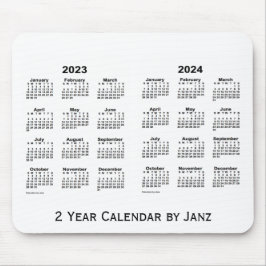 2023-2024 Weißer 2-Jahres-Kalender von Janz Mousep Mousepad