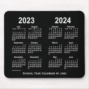 2023-2024 weißer Schulneonkalender durch Janz Mousepad