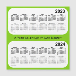 2023-2024 Yellow Green 2 Year Calendar by Janz Magnetkarte