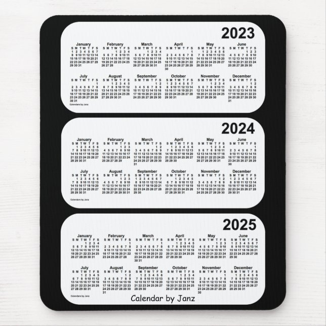 2023-2025 Schwarz-Weiß-Dreijahreskalender von Janz Mousepad (Vorne)