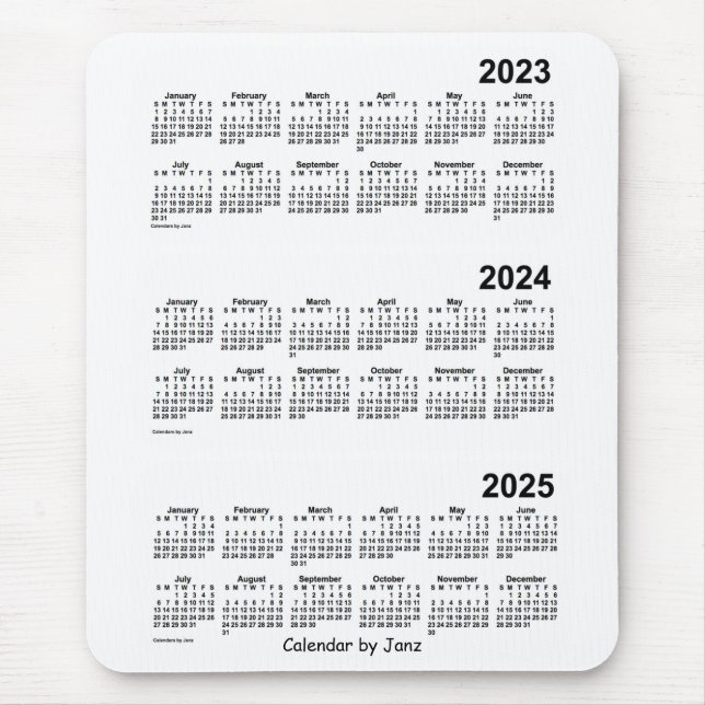 2023-2025 Weißer Dreijahreskalender von Janz Mousepad (Vorne)