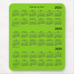 2023-2025 Yellow Green 3 Year Calendar by Janz Mou Mousepad