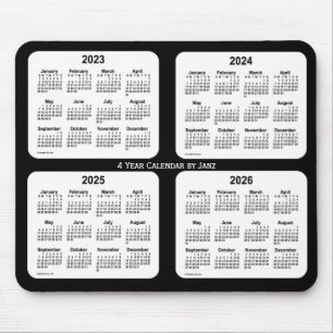 2023-2026 4-jähriger Schwarzweiss-Kalender durch Mousepad