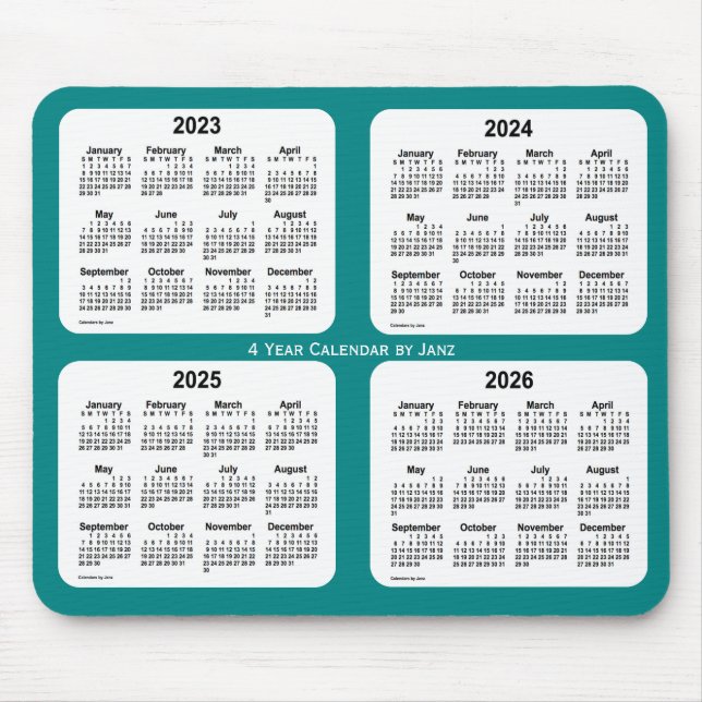 2023-2026 Aquamariner 4-Jahres-Kalender von Janz M Mousepad (Vorne)
