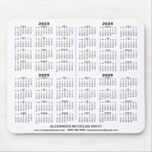 2023 - 2026 Kalender Minimalistisch 4 Jahre Benutz Mousepad