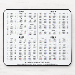 2023 - 2026 Kalender Minimalistisch 4 Jahre Benutz Mousepad