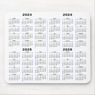 2023 - 2026 Kalender Minimalistisch 4 Jahre Kalend Mousepad