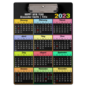 2023-2026 Kalender Moderne Minimalistische Farben Klemmbrett