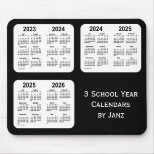 2023-2026 Schwarzer Neon School Year Calendars von Mousepad