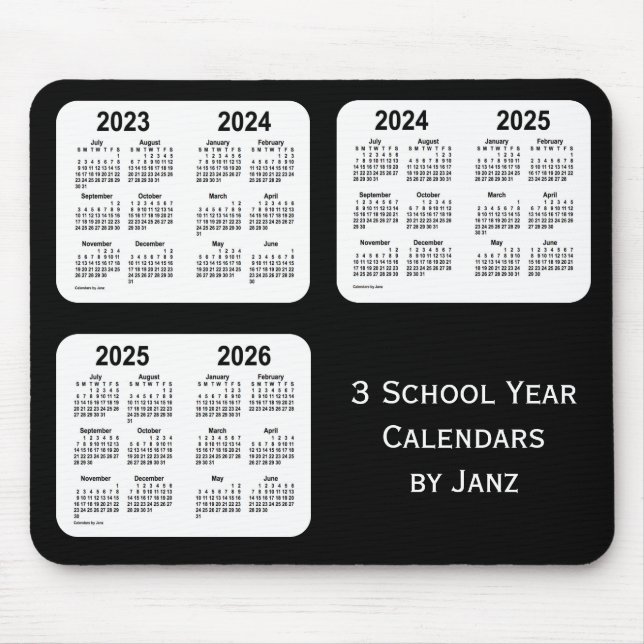 2023-2026 Schwarzer Neon School Year Calendars von Mousepad (Vorne)