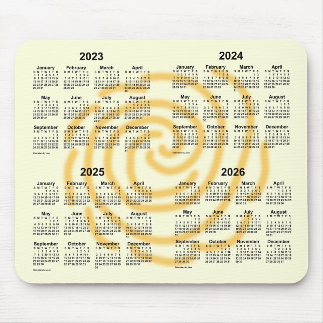 2023-2026 Sonnentage 4 Jahre Kalender von Janz Mousepad (Vorne)