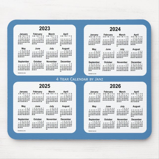 2023-2026 Steel Blue 4 Year Calendar by Janz Mousepad (Vorne)