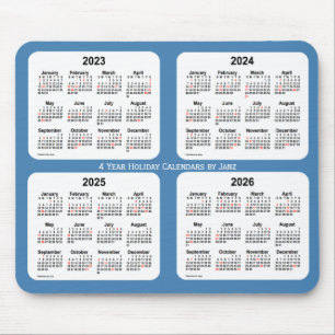 2023-2026 Steel Blue Holiday Calendar von Janz Mousepad