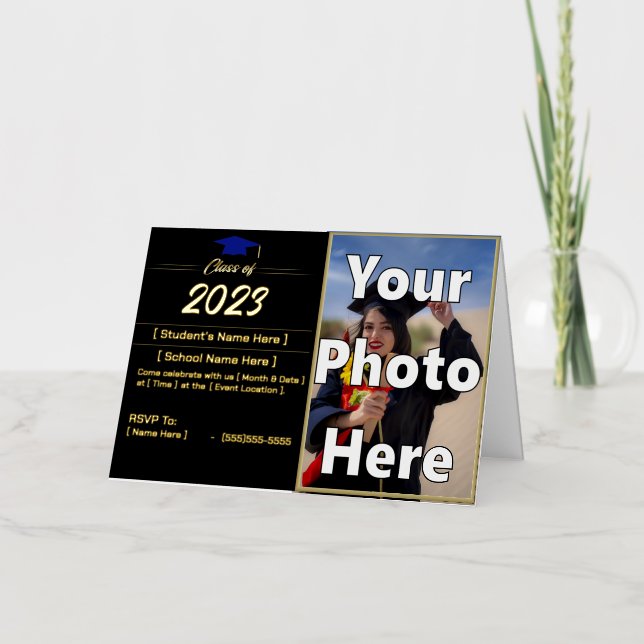 2023 Abschluss-Ankündigung Falded Gold Foil Card (Vorderseite)