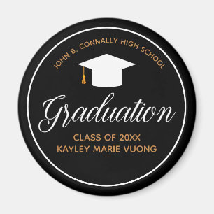 2023 Abschluss Black Gold Personalisiert Graduate Magnet