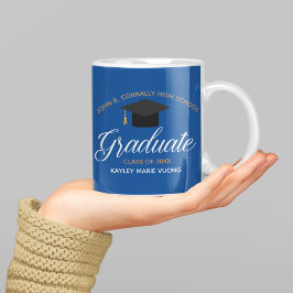 2023 Abschluss Blue Gold Custom High School Name Kaffeetasse