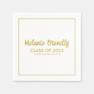 2023 Abschluss-Gold-Pinselskript Serviette