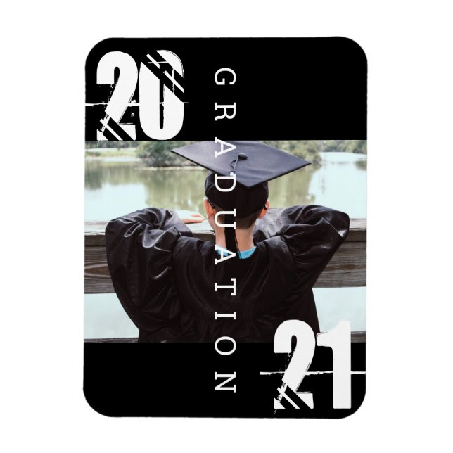 2023 Abschluss Typografie Fett Foto Magnet (Vertikal)