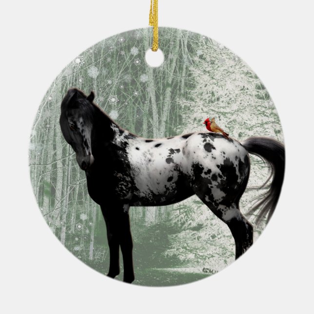 2023 Appaloosa & Kardinals Keramik Ornament (Hinten)