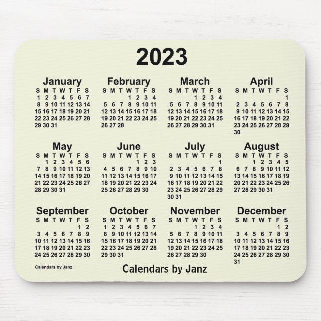 2023 Beige Kalender von Janz Mouse Pad Mousepad (Vorne)