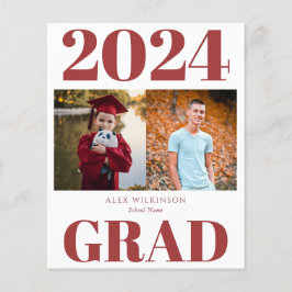 2023 BUDGET Red Modern 2 Photo Grad Announcement