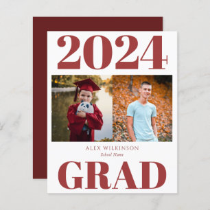 2023 BUDGET Red Modern 2 Photo Grad Announcement