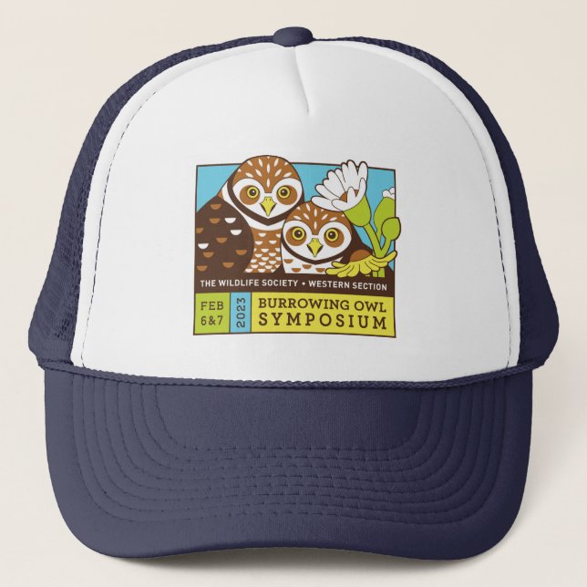 2023 Burrowing Owl Symposium Trucker Hat Truckerkappe (Vorderseite)