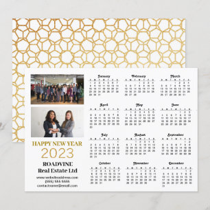 2023 Business Foto Moderner Goldskriptkalender Feiertagskarte