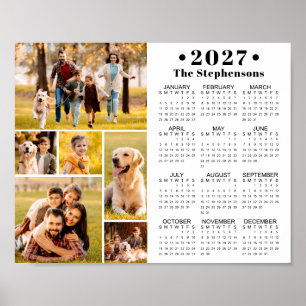 2023 Calendar 6 Photo Collage Personalized Poster
