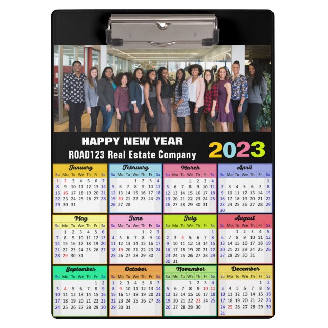 2023 Calendar Business Foto Custom Modern Klemmbrett (Vorderseite)