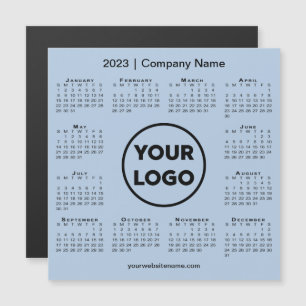 2023 Calendar Company Logo auf Light Blue Magnet