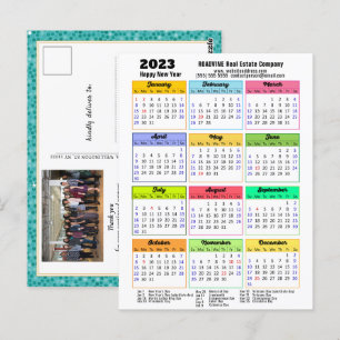 2023 Calendar Green Glitzer Modernes Business Foto Postkarte