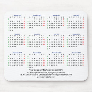 2023 Calendar MONDAY START - ISO Week Mouse Pad Mousepad