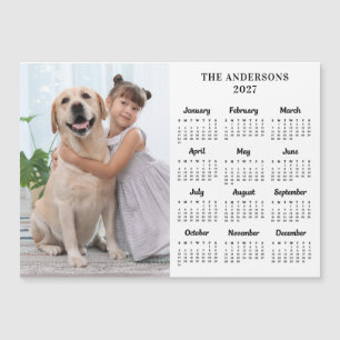 2023 Calendar Pet Dog Kid Custom Photo Magnet Card