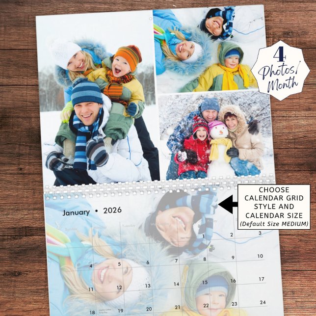 2023 Einfache, benutzerdefinierte FotoCollage 4 pr Kalender (Von Creator hochgeladen)